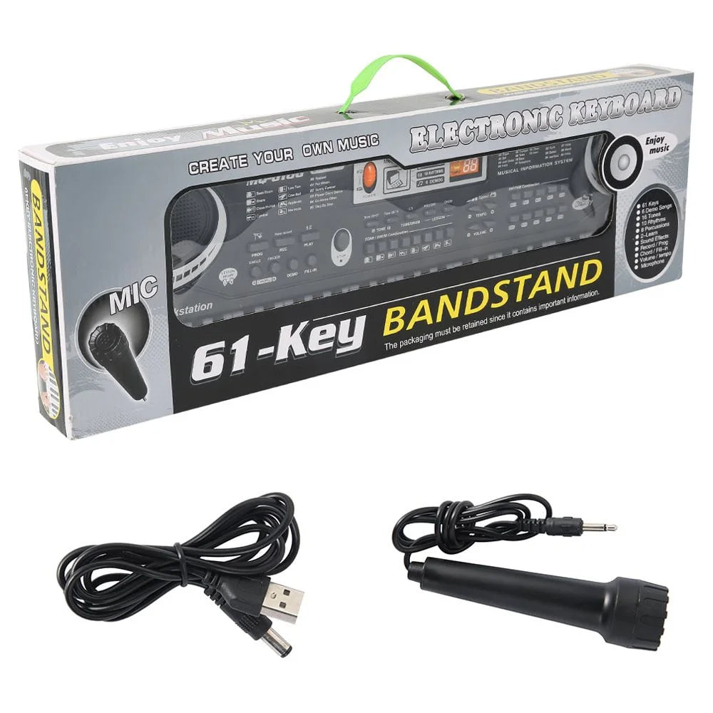 61 Keys Digital Music Electronic Keyboard Electric Piano Organ & Microphone Set