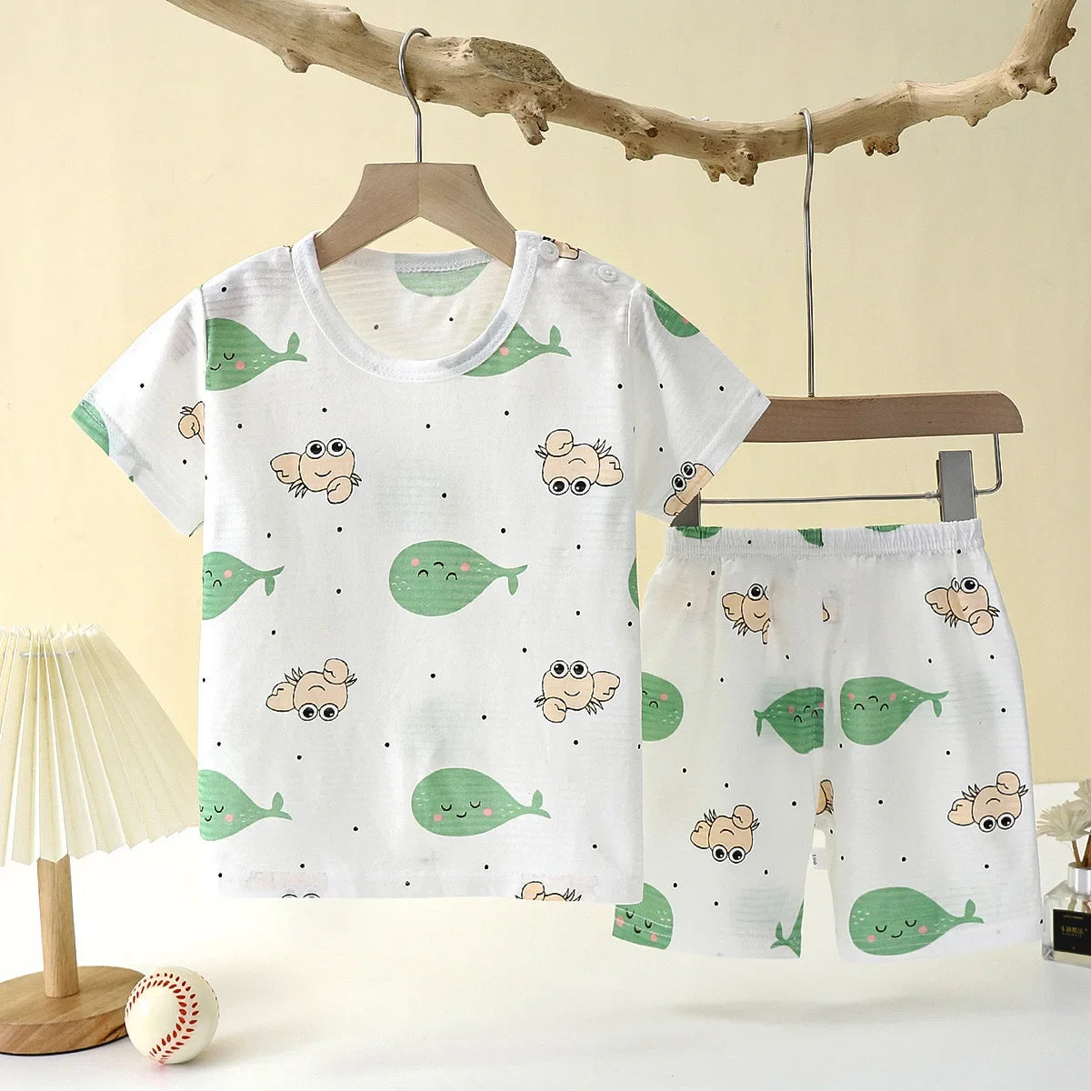 Children'S Clothing Summer Short Sleeve Home Sleepwear Children Sets Kids Clothes Boy Girl T-Shirt Shorts Cotton Suit Baby