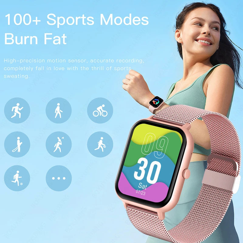 Smart Watch Women Bluetooth Call Watch Fitness Tracker Waterproof 