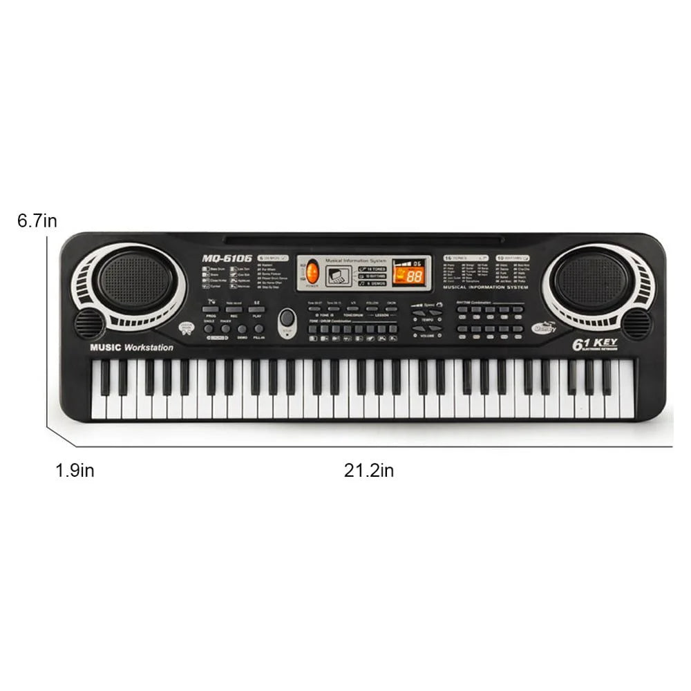 61 Keys Digital Music Electronic Keyboard Electric Piano Organ & Microphone Set