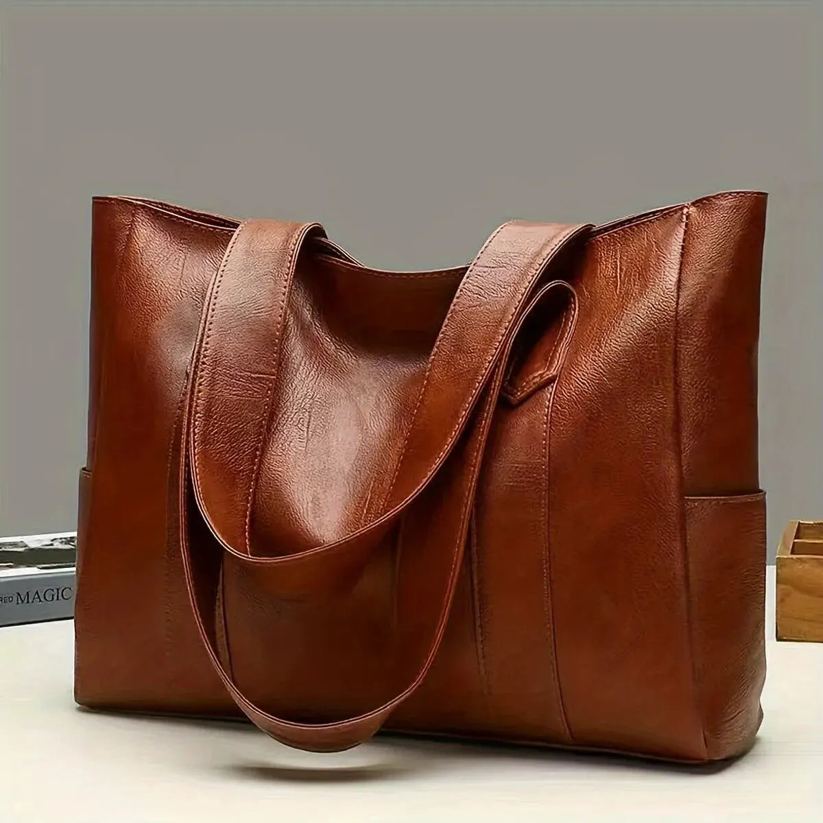 Vintage Large Capacity  Women'S Casual Handbag for Commute