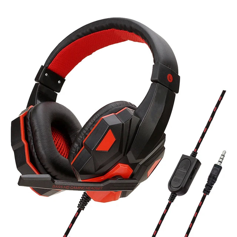 3.5Mm Wired Gaming Headset PC Bass Stereo Gamer Headphones for PS4 Xbox One Switch Phone Laptop Earphone Helmet with Microphone