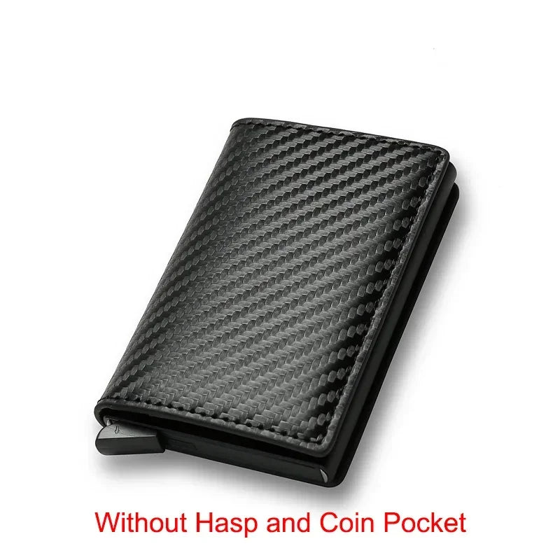 Carbon Fiber Slim Aluminum Men Wallet ID Credit Card Holder Mini RFID