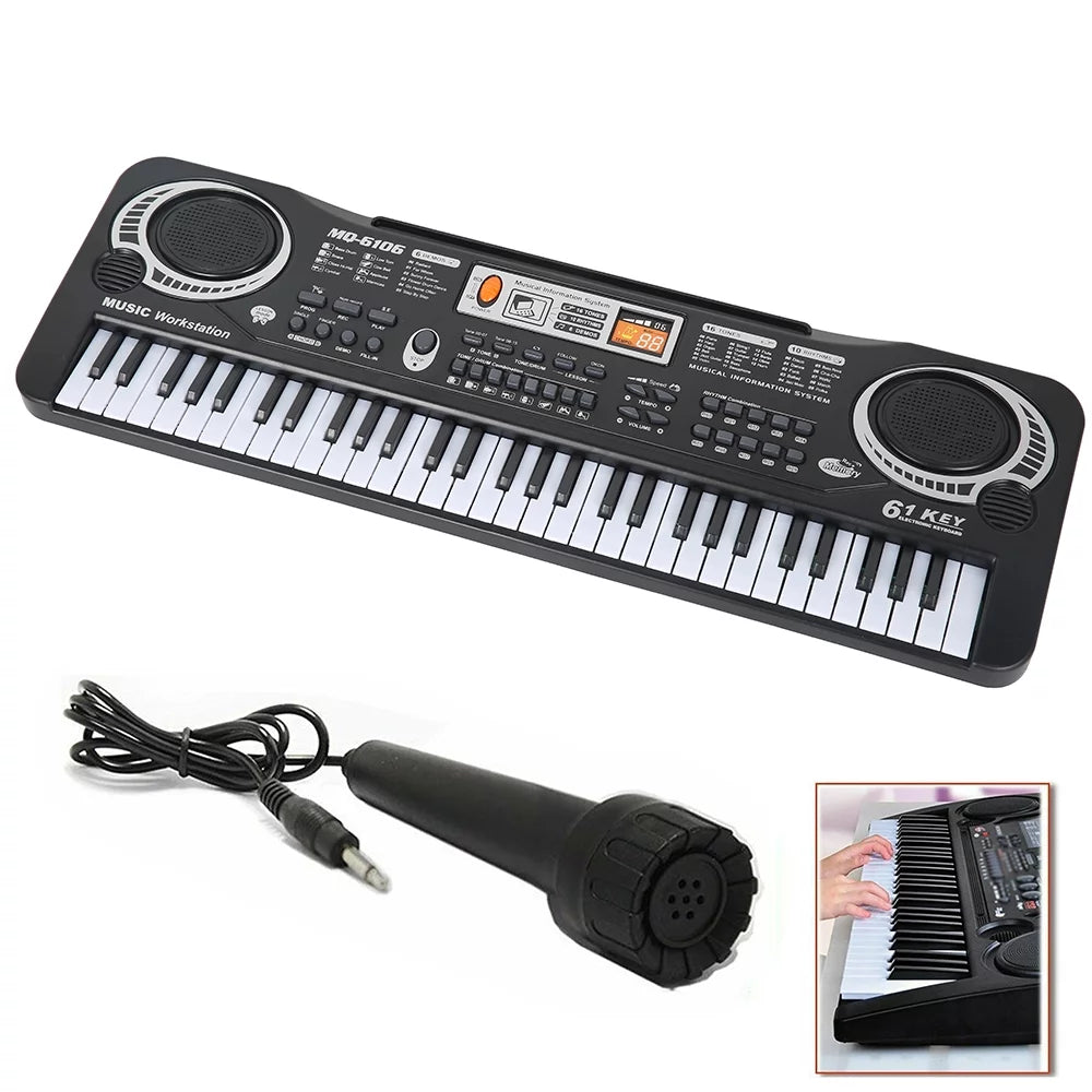 61 Keys Digital Music Electronic Keyboard Electric Piano Organ & Microphone Set