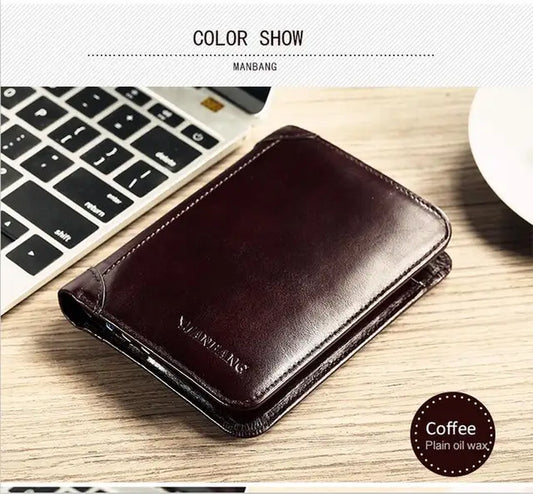 Classic Style Wallet Genuine Leather Men Wallets Short 