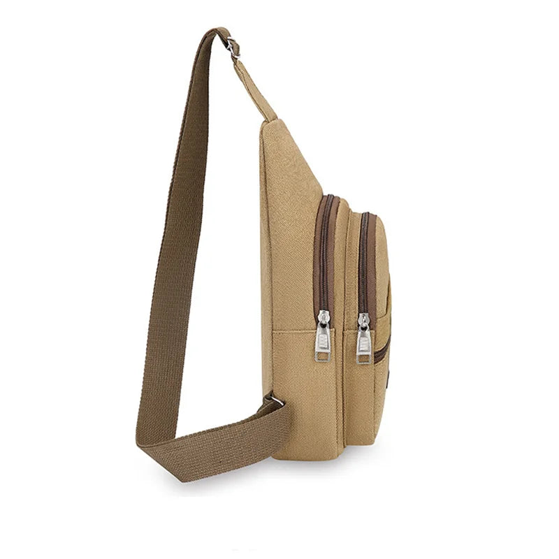 Men'S Minimalist Canvas Chest Bag