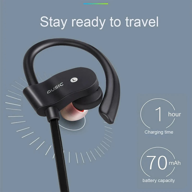 Wireless Headphones Earloop Ear Hook Earbuds Wireless Bluetooth Headset 