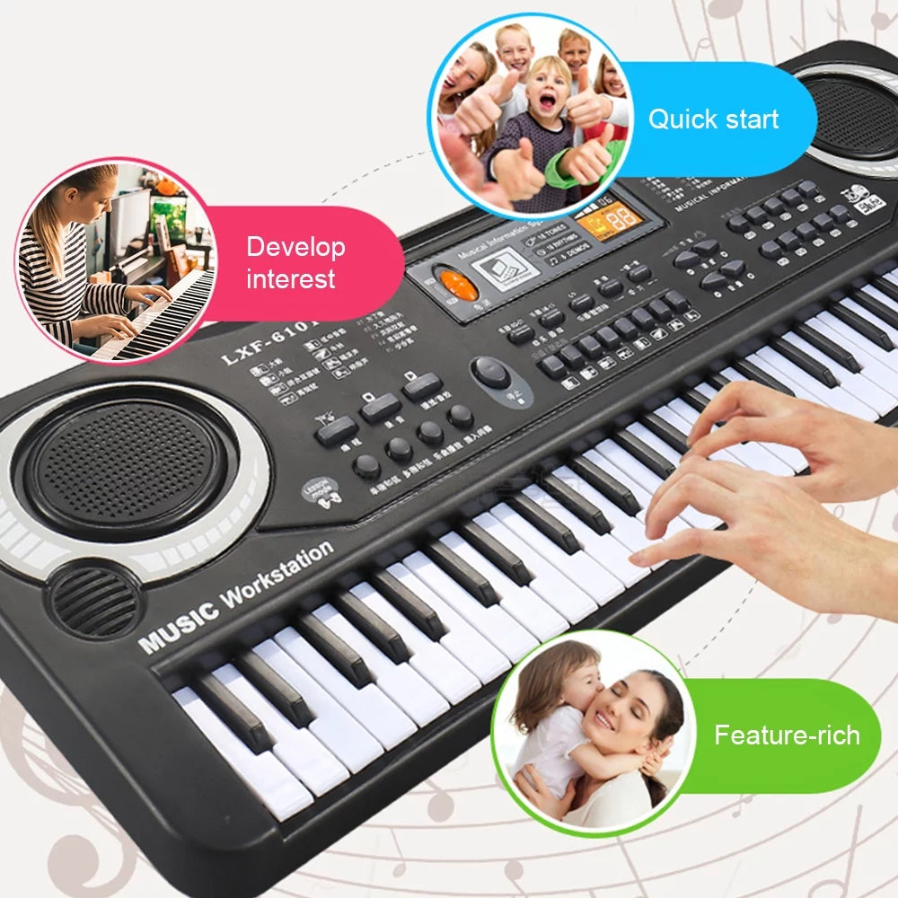 61 Keys Digital Music Electronic Keyboard Electric Piano Organ & Microphone Set