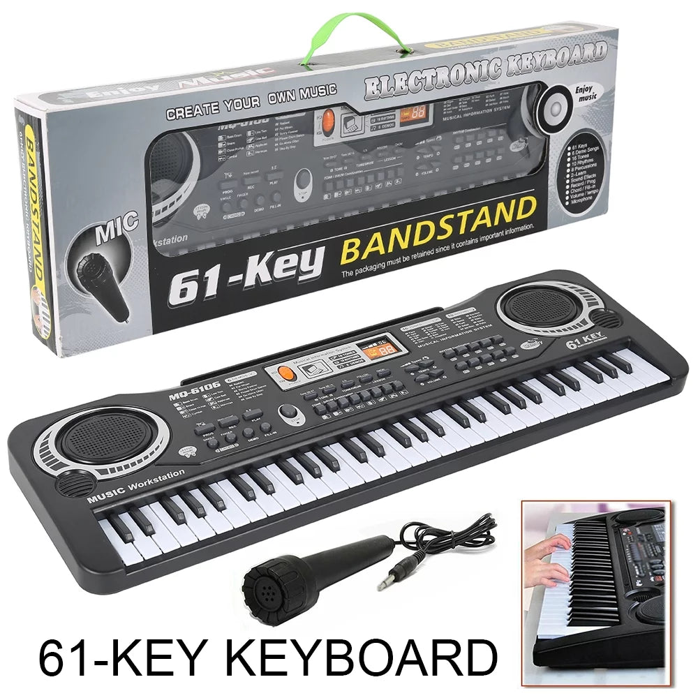 61 Keys Digital Music Electronic Keyboard Electric Piano Organ & Microphone Set