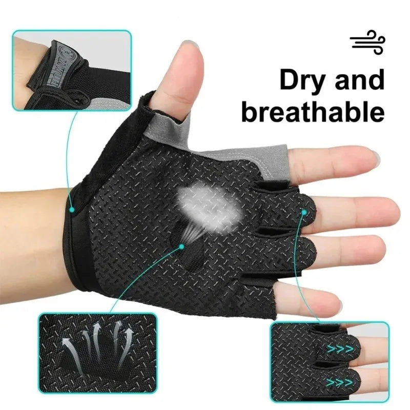 Gym Gloves Fingerless Sports Fitness Training Men'S Cycling Gloves 