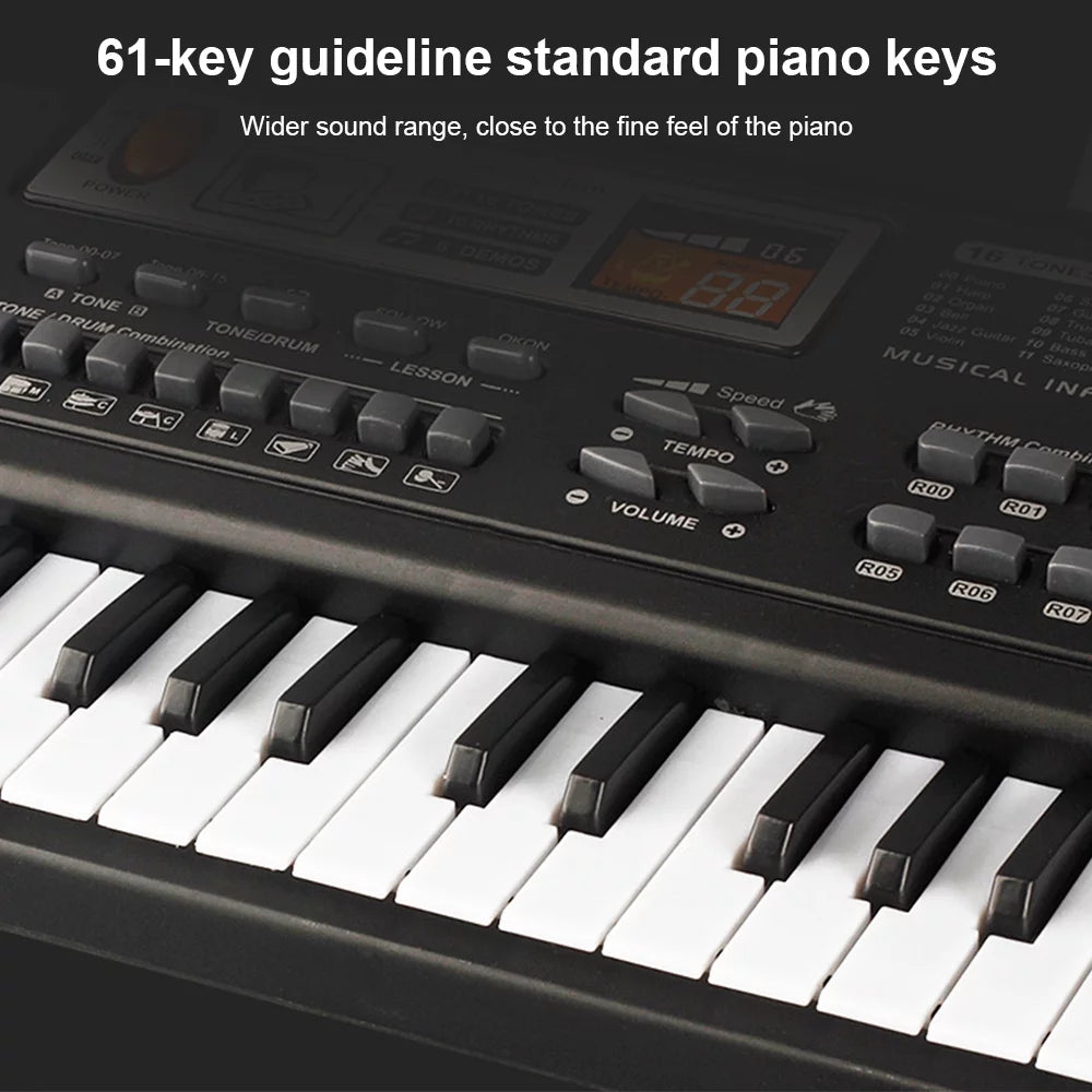 61 Keys Digital Music Electronic Keyboard Electric Piano Organ & Microphone Set