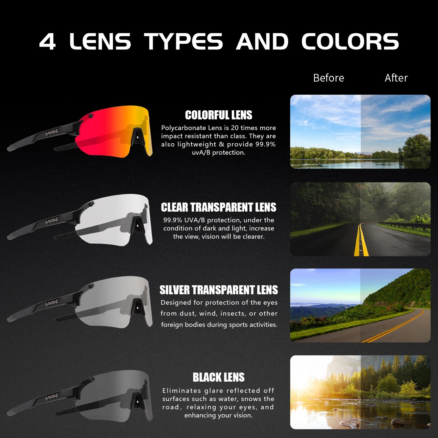 Cycling Glasses MTB Mountain Bicycle Glasses Road Bike Cycling  for Men Woman