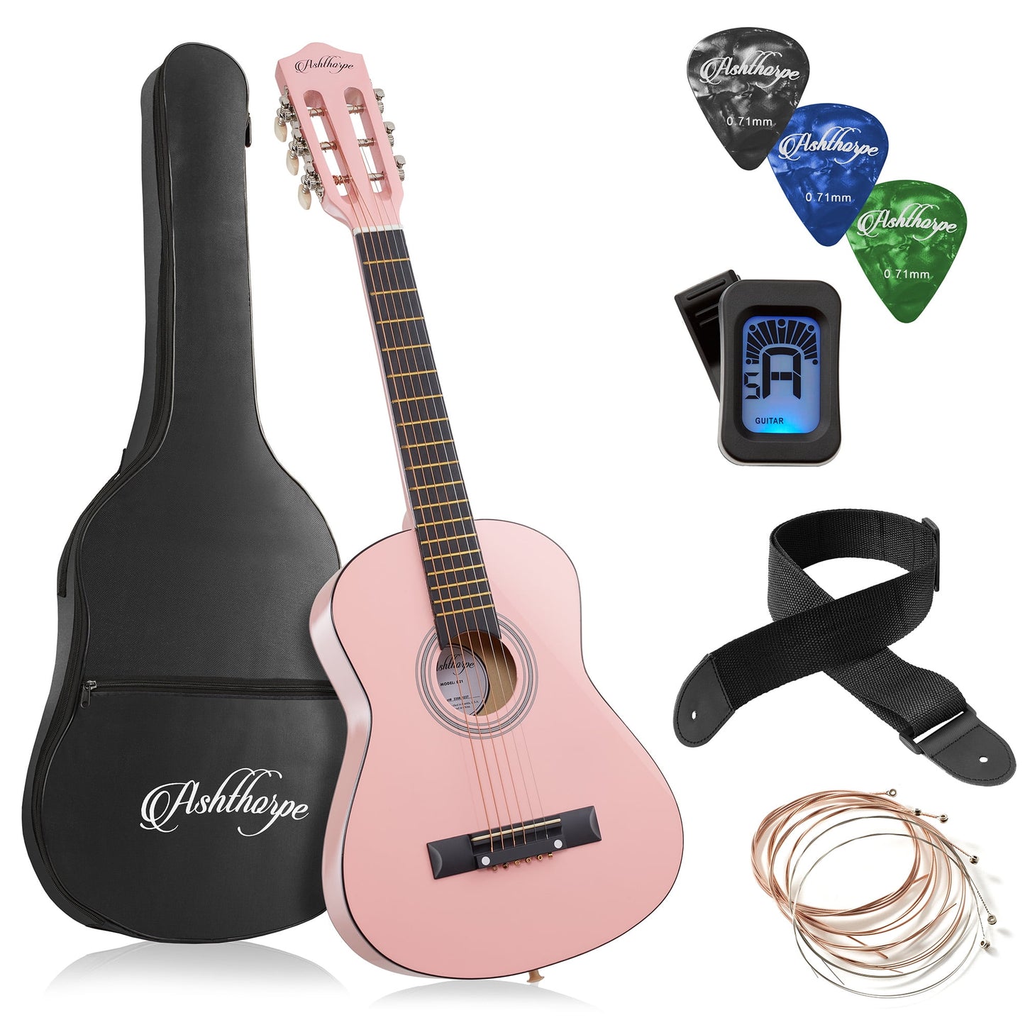 Beginner Acoustic Guitar Starter Package, Black