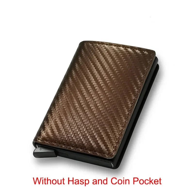 Carbon Fiber Slim Aluminum Men Wallet ID Credit Card Holder Mini RFID