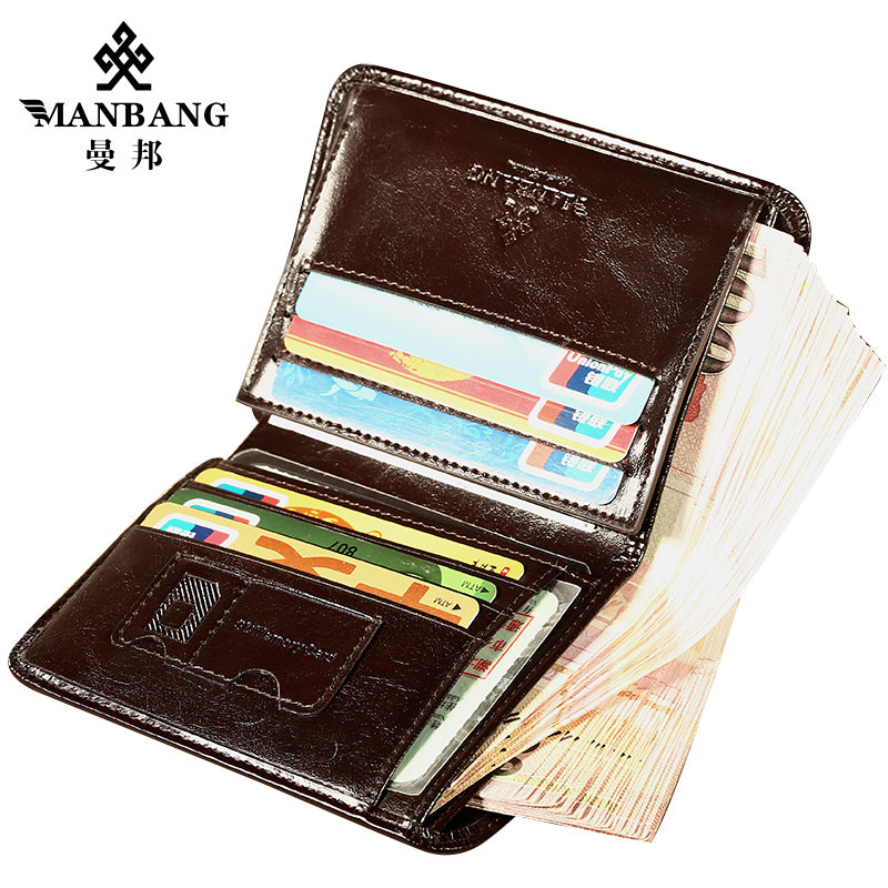 Classic Style Wallet Genuine Leather Men Wallets Short 