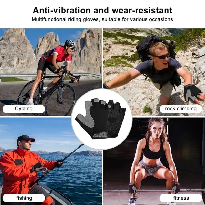 Gym Gloves Fingerless Sports Fitness Training Men'S Cycling Gloves 