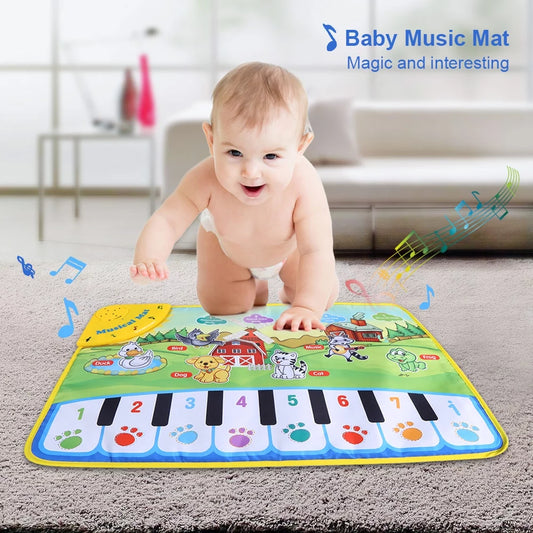 Baby Musical Mat Kids Piano Carpet Playmat Children Crawling Animal Blanket Educational 